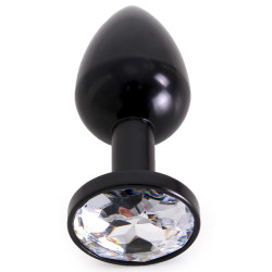 Kiotos Plug Bijou Anal Alu Gem light 6 x 2.8 cm Noir